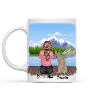 Girl & Dogs - Dog coffee and dog Personalised Mug