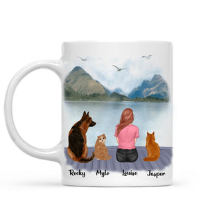 Female and Pets mug