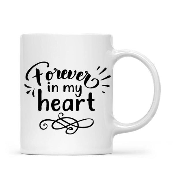 Load image into Gallery viewer, Woman &amp; Cats Mug - Forever in my heart - memorial mug - Personalised Mug
