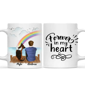 Man & Dogs - Forever in my heart - Personalised Dog Memorial Mug