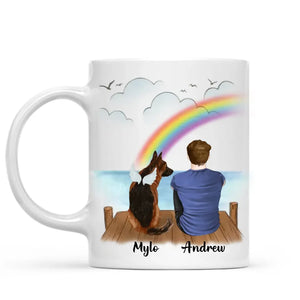 Man & Dogs - Forever in my heart - Personalised Dog Memorial Mug