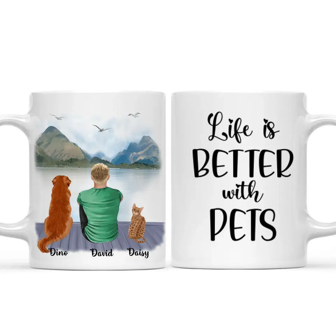 Man & Pets- Life is better with Pets- Personalised Dog Mug