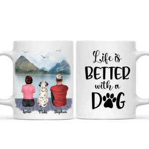 Couple & Dogs - Life is better with a dog Personalised Mug