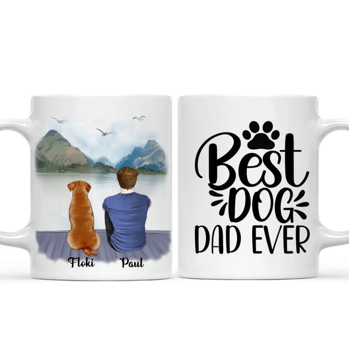 Man & Dogs - Best Dog Dad Ever Personalised Mug