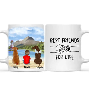 Young Boy & Dogs - Personalised Mug