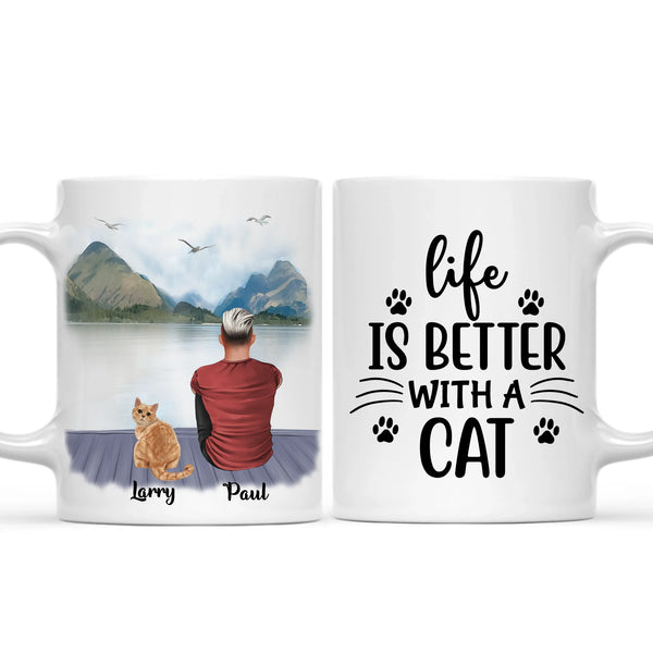 Load image into Gallery viewer, Man &amp; Cats Mug - Best cat dad ever - Personalised Mug

