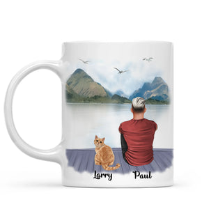 Man & Cats Mug - Best cat dad ever - Personalised Mug