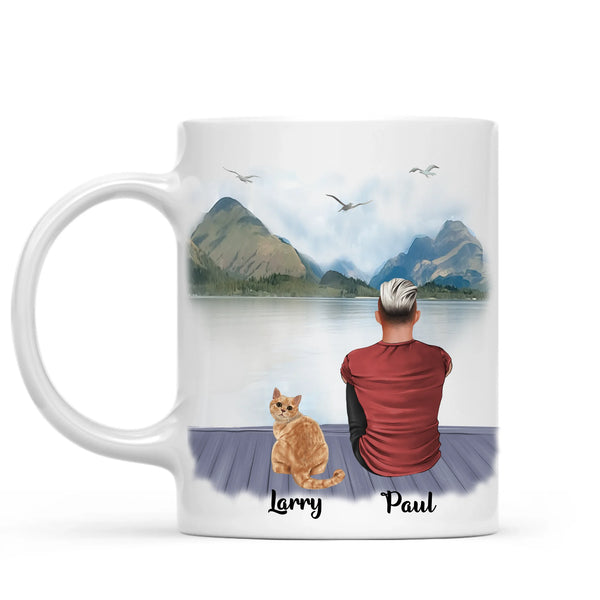 Load image into Gallery viewer, Man &amp; Cats Mug - Best cat dad ever - Personalised Mug
