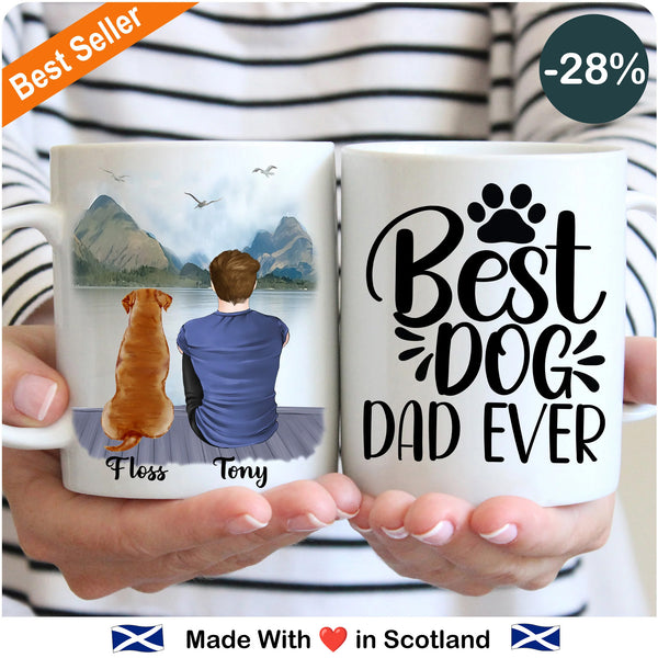 Load image into Gallery viewer, Man &amp; Dogs - Best Dog Dad Ever Personalised Mug
