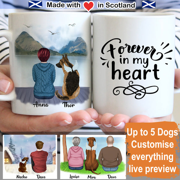 Load image into Gallery viewer, People &amp; Pets Mug - Forever in my Heart - Message can be changed - Made in Scotland
