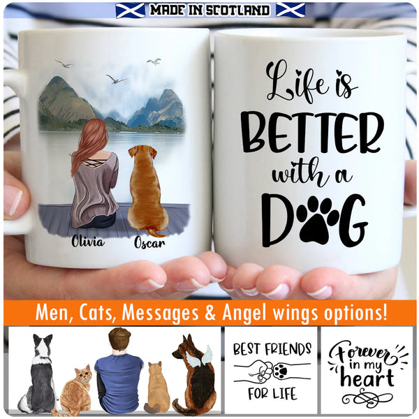 Load image into Gallery viewer, People and Pets Personalised Mug - Chose Dogs, Cats, Men, Women &amp; Message - Live Preview
